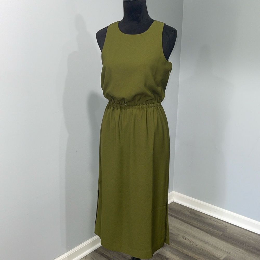 J. Crew Women’s Size 2 Tall Midi Dress in Olive Green style AK217